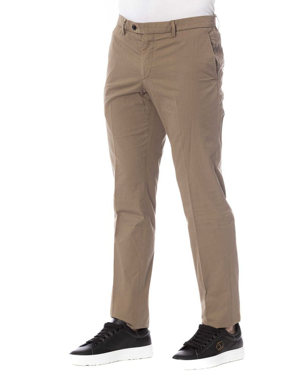 Brown Cotton Men's Trouser
