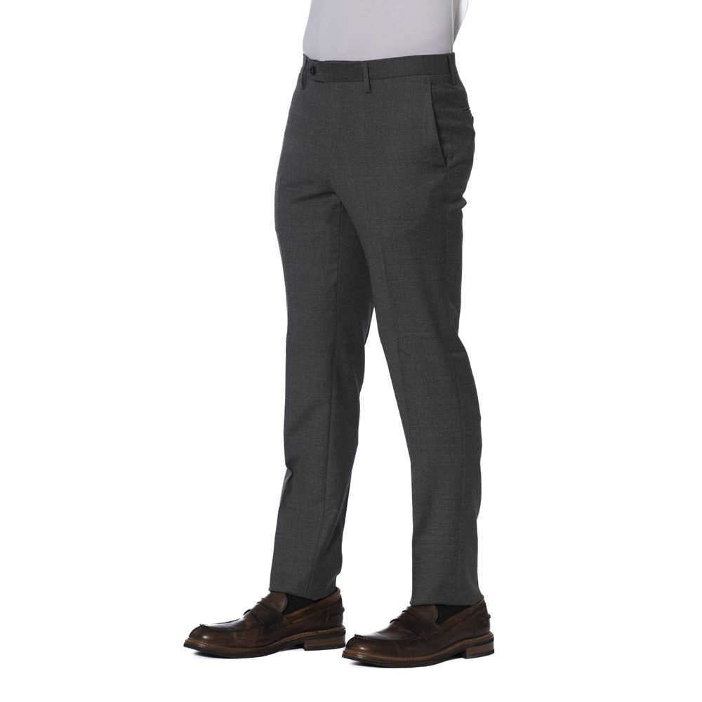 Gray Wool Men Trouser