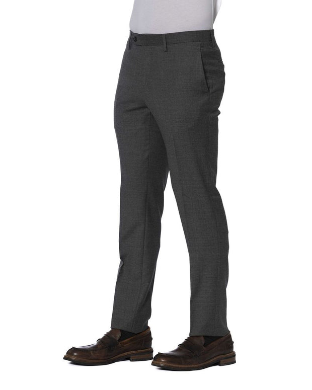 Gray Wool Men Trouser