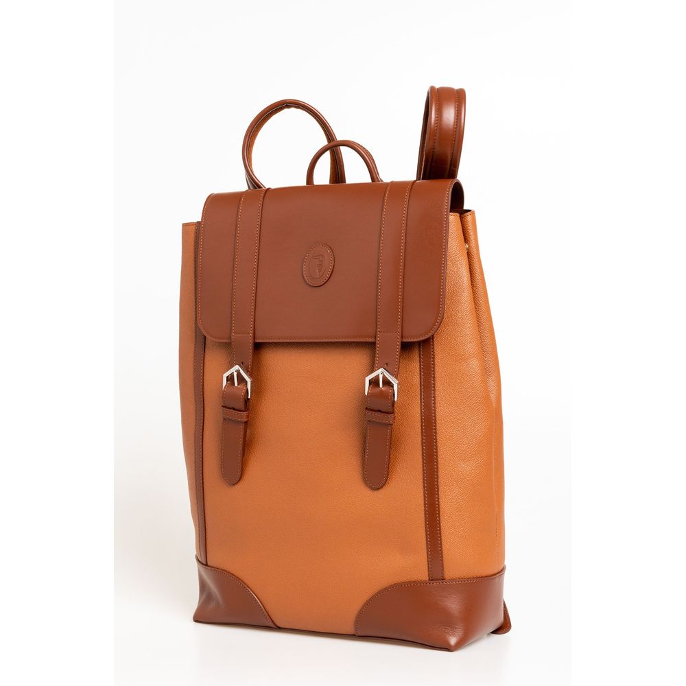 Brown Leather Men Backpack