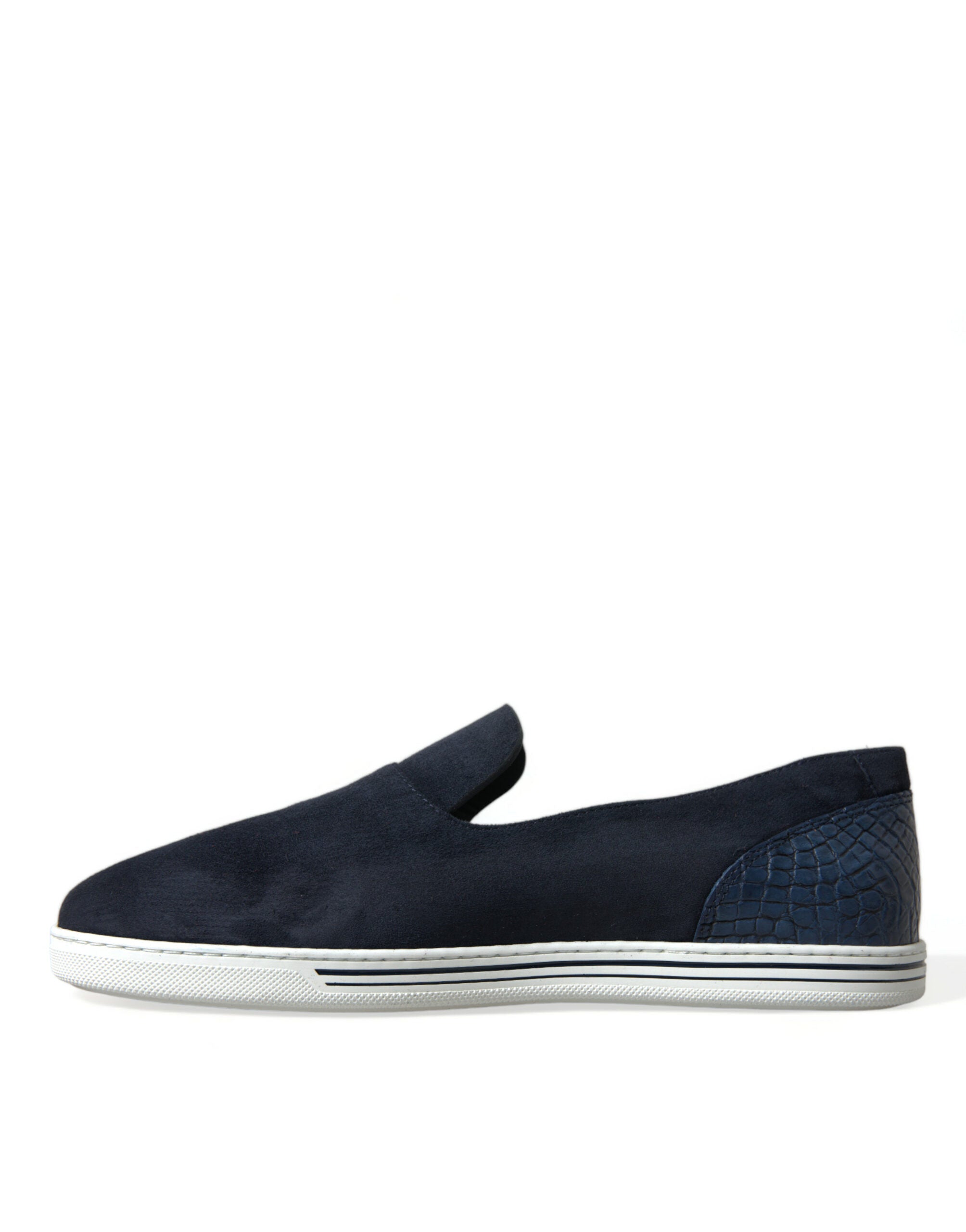 Elegant Blue Suede Leather Loafers