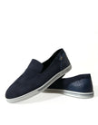 Elegant Blue Suede Leather Loafers