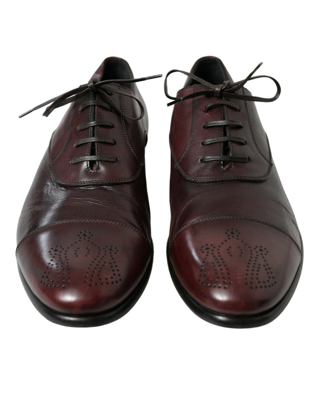Bordeaux Leather Men Formal Derby Dress Shoes