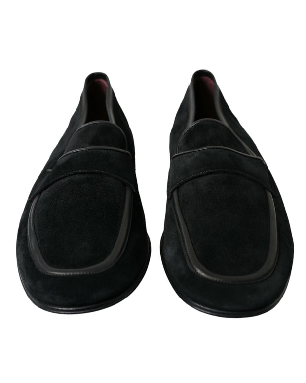 Black Velvet Slip On Loafers Dress Shoes