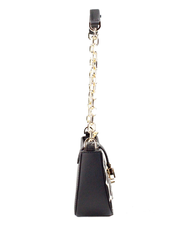 Carmen Small Black Haircalf Pouchette Shoulder Crossbody Bag