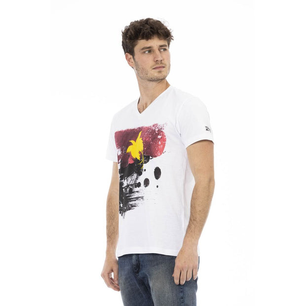 White Cotton Men T-Shirt