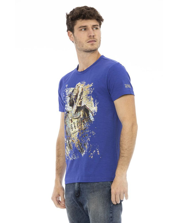 Blue Cotton Men T-Shirt