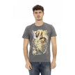 Gray Cotton Men T-Shirt