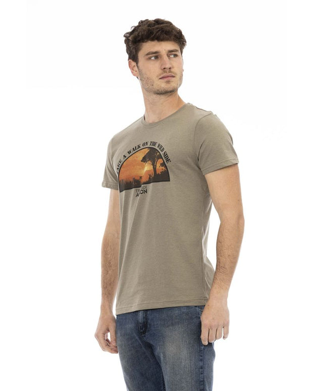 Green Cotton Men T-Shirt