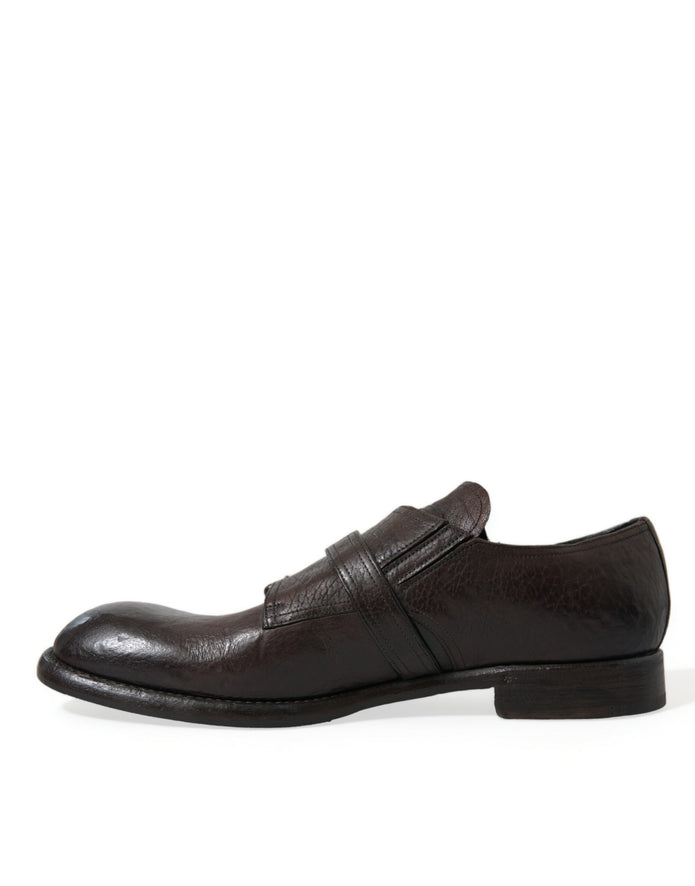 Elegant Triple Buckle Leather Dress Shoes