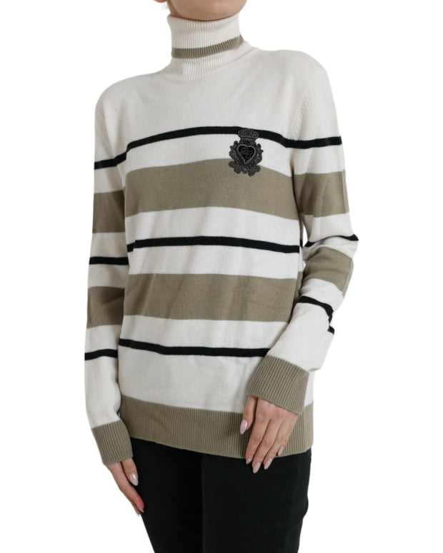 Multicolor Stripe Wool Logo Pullover Sweater