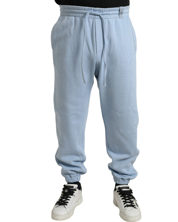 Light Blue Cotton Sweatpants Men Jogger Pants