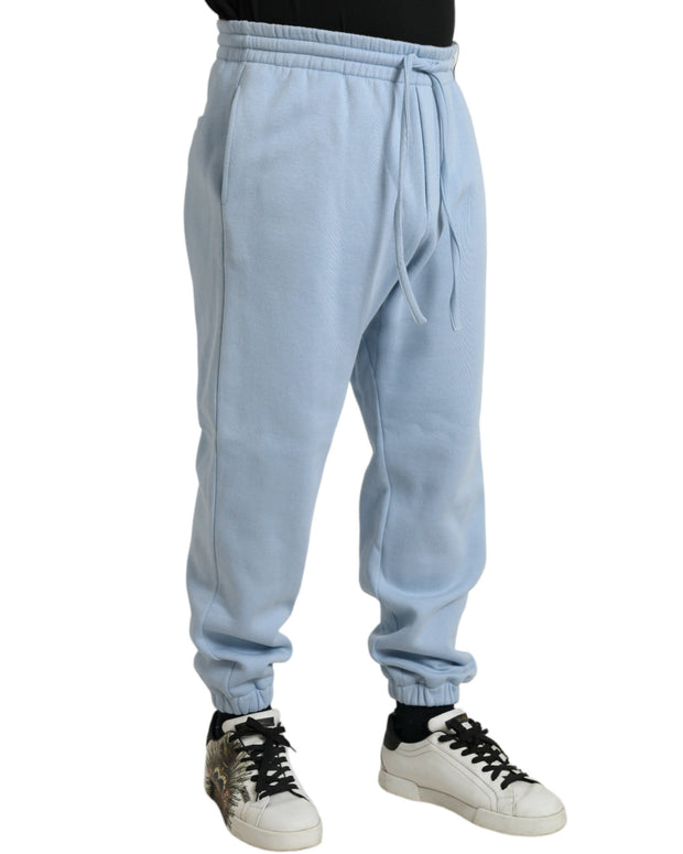 Light Blue Cotton Sweatpants Men Jogger Pants
