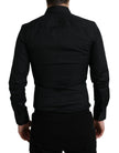 Black Cotton Stretch Slim Formal Dress Shirt