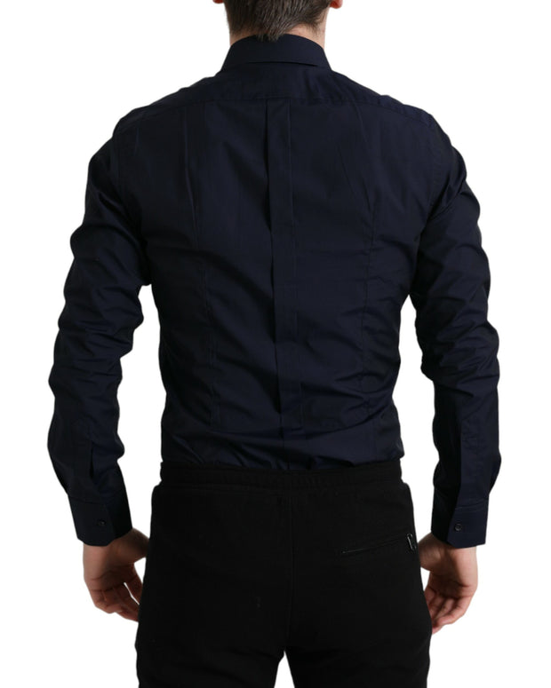 Navy Blue Slim Fit Formal GOLD Dress Shirt