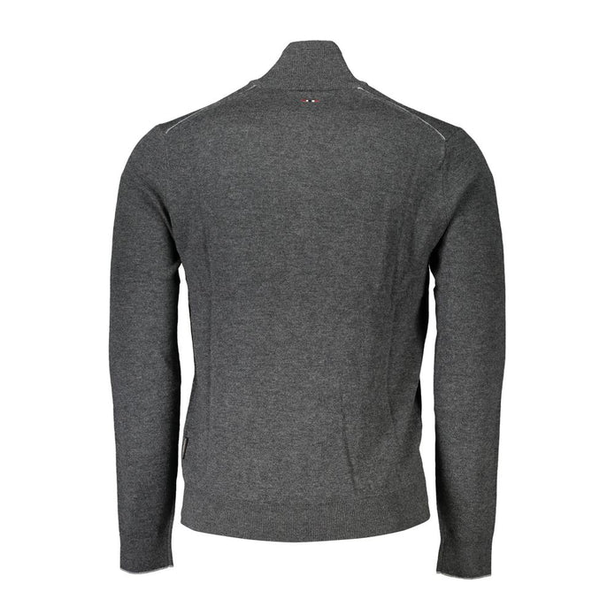 Gray Fabric Men Sweater