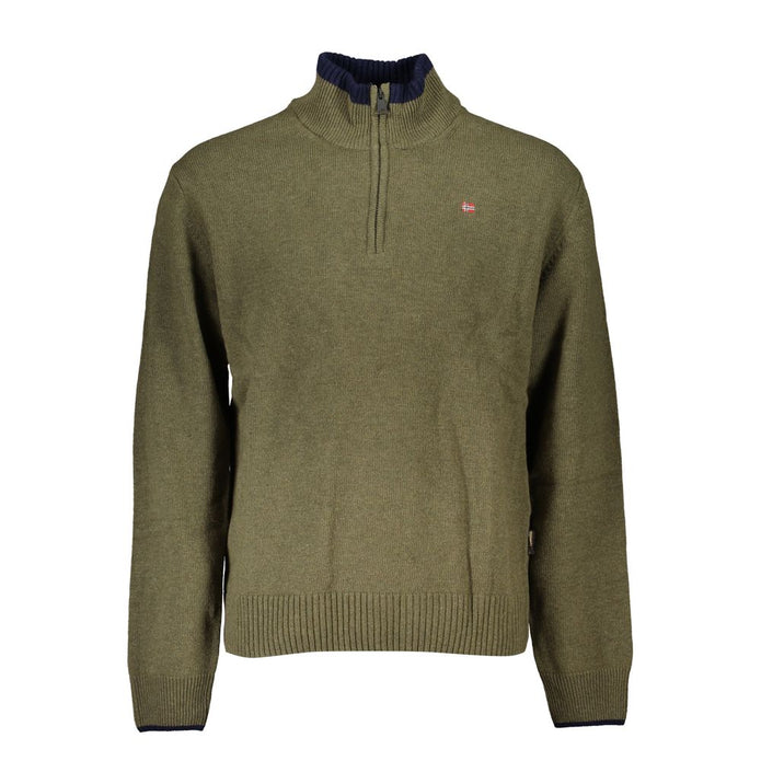 Green Fabric Men Sweater