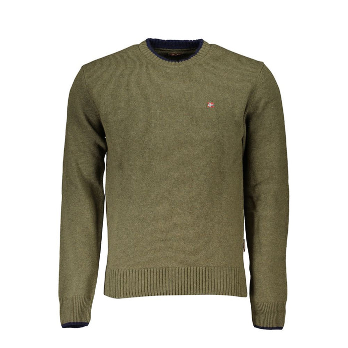 Green Fabric Men Sweater