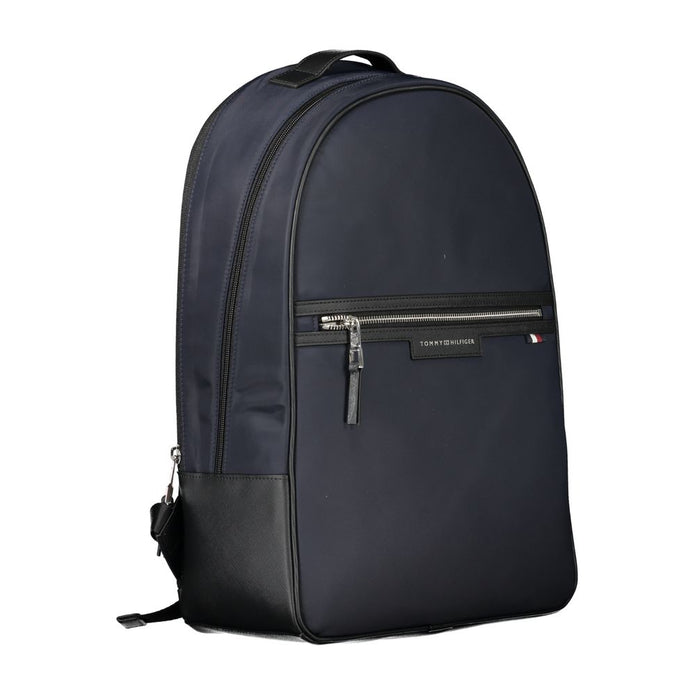 Blue Polyester Men Backpack