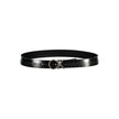 Elegant Black Leather Belt with Metal Buckle