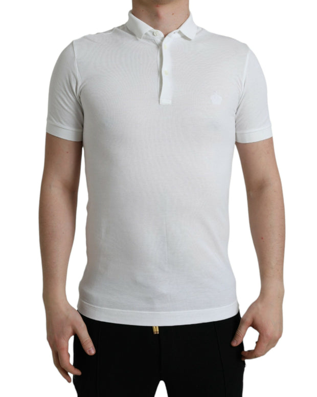 White Collared Short Sleeve Crown T-shirt