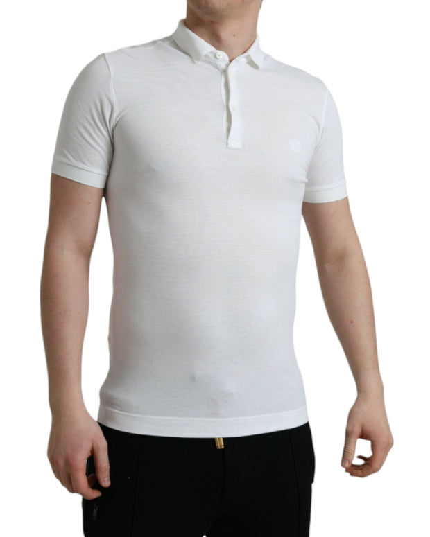 White Collared Short Sleeve Crown T-shirt
