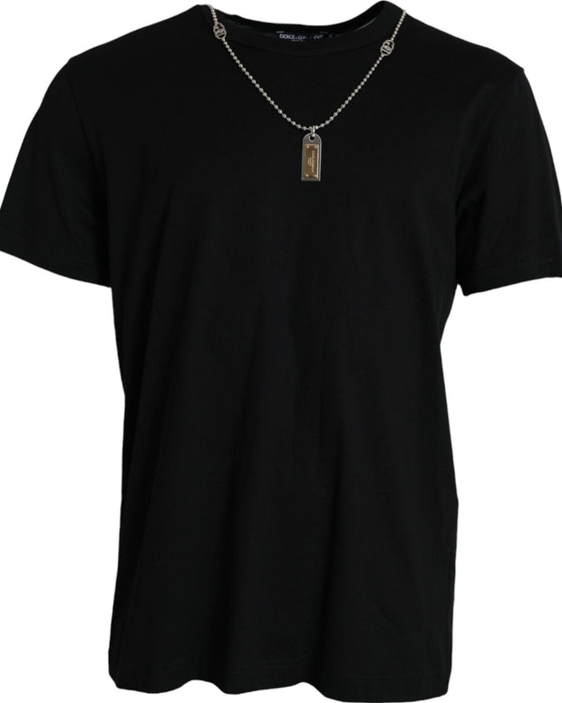 Black Silver Chain Short Sleeve T-shirt