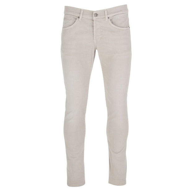 Chic Beige Stretch Cotton Trousers