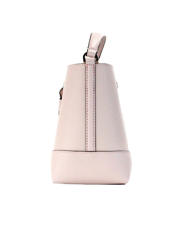 Mercer Small Powder Blush Pebble Leather Bucket Crossbody Bag Purse