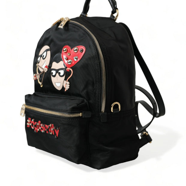 Elegant Embellished Black Backpack