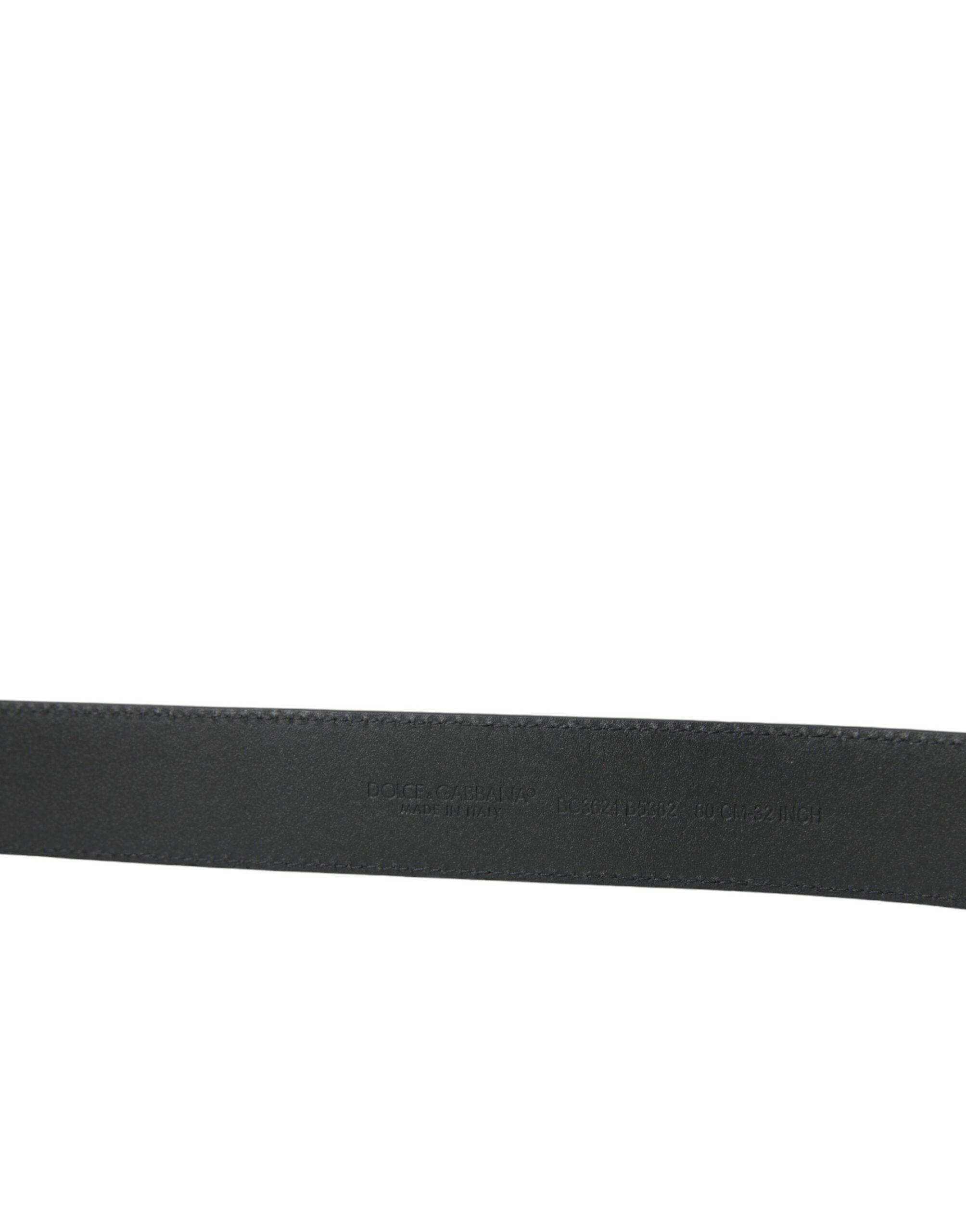 Elegant Black Leather Belt with Metal Buckle