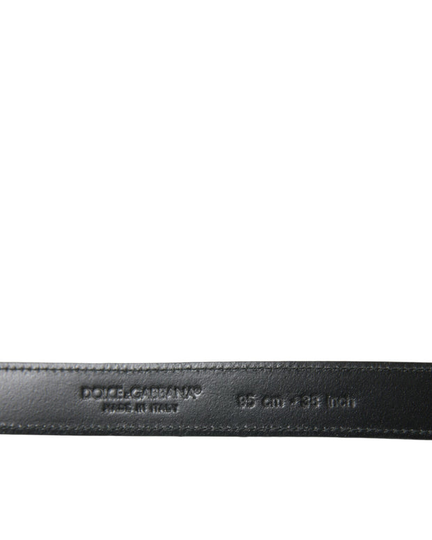 Black Leather Silver Metal Buckle Belt