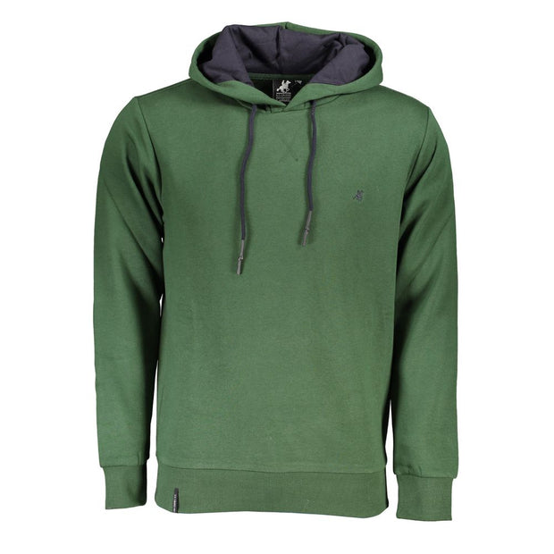 Elegant Green Hooded Sweatshirt with Embroidery