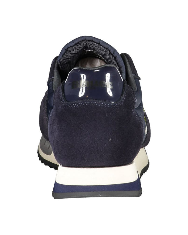 Contrast Lace-Up Sports Sneakers in Blue