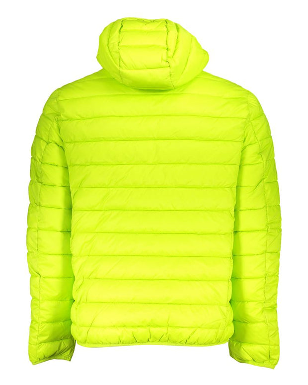 Chic Green Polyamide Hooded Jacket