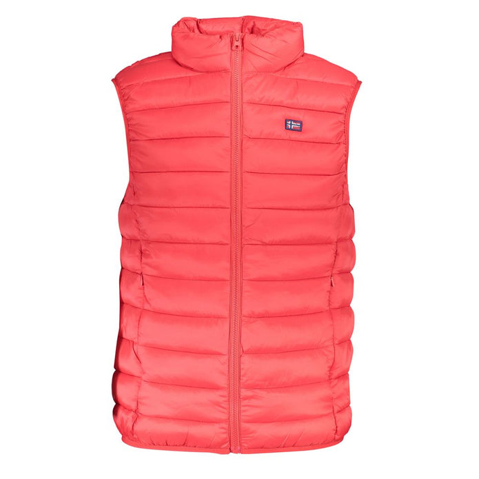 Sleek Sleeveless Pink Polyamide Jacket