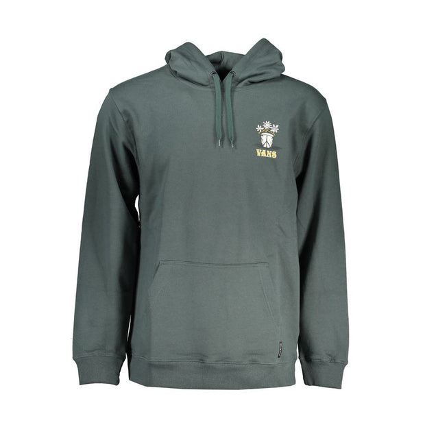 Green Fleece Hooded Sweatshirt with Logo Print