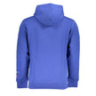 Chic Blue Hooded Fleece Sweatshirt with Embroidery