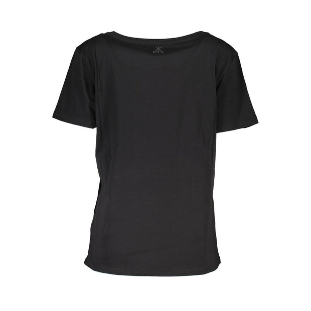 Chic Short Sleeve Wide Neck Tee with Contrast Details