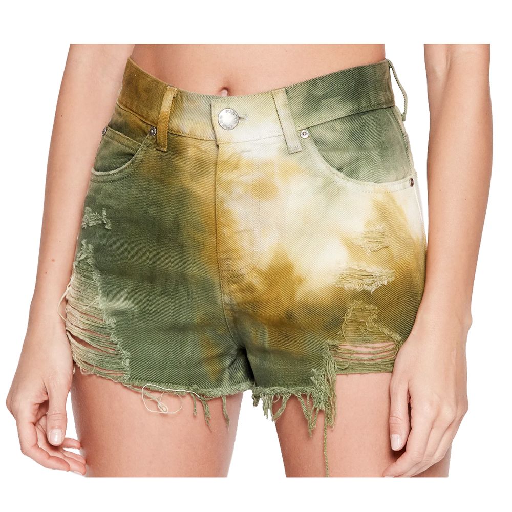 Green Cotton Women Shorts