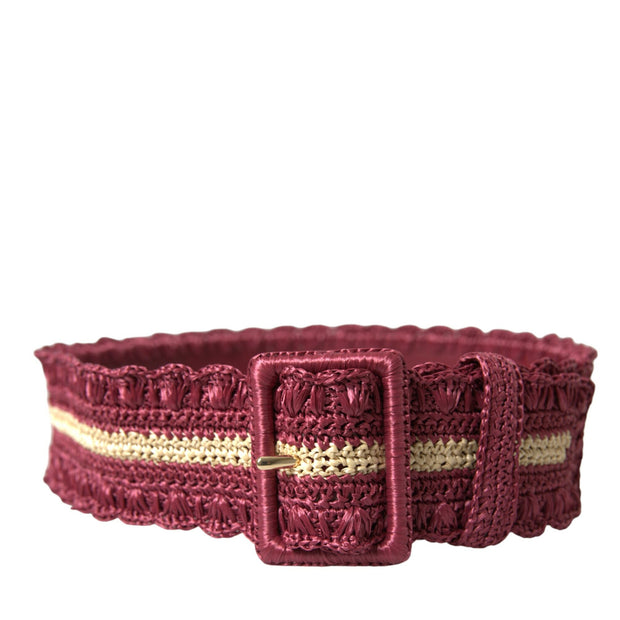 Maroon Elegance Canvas Waist Belt