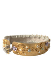 Elegant Gold-Tone Faux Pearl Floral Belt