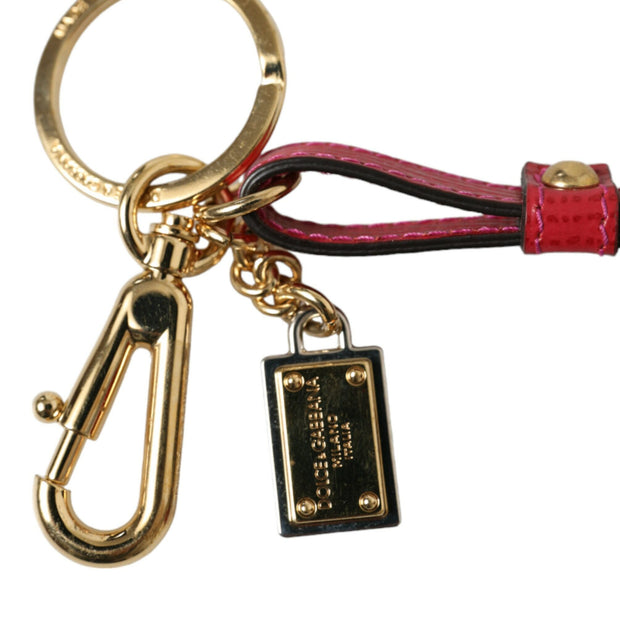 Stunning Red Leather Keychain