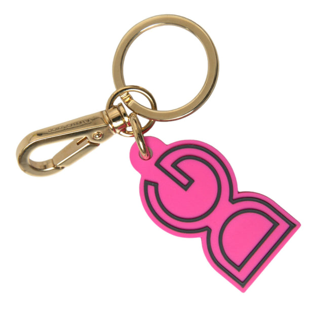 Chic Gold and Pink Logo Keychain