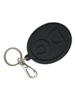 Black Rubber DG Logo Silver Brass Metal Keyring Keychain