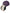 Purple Calfskin Leather Round Logo Hand Mirror Holder