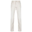 Cream-Colored Cotton Blend Trousers