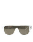 White Acetate Mirror Lenses DG4356 Sunglasses