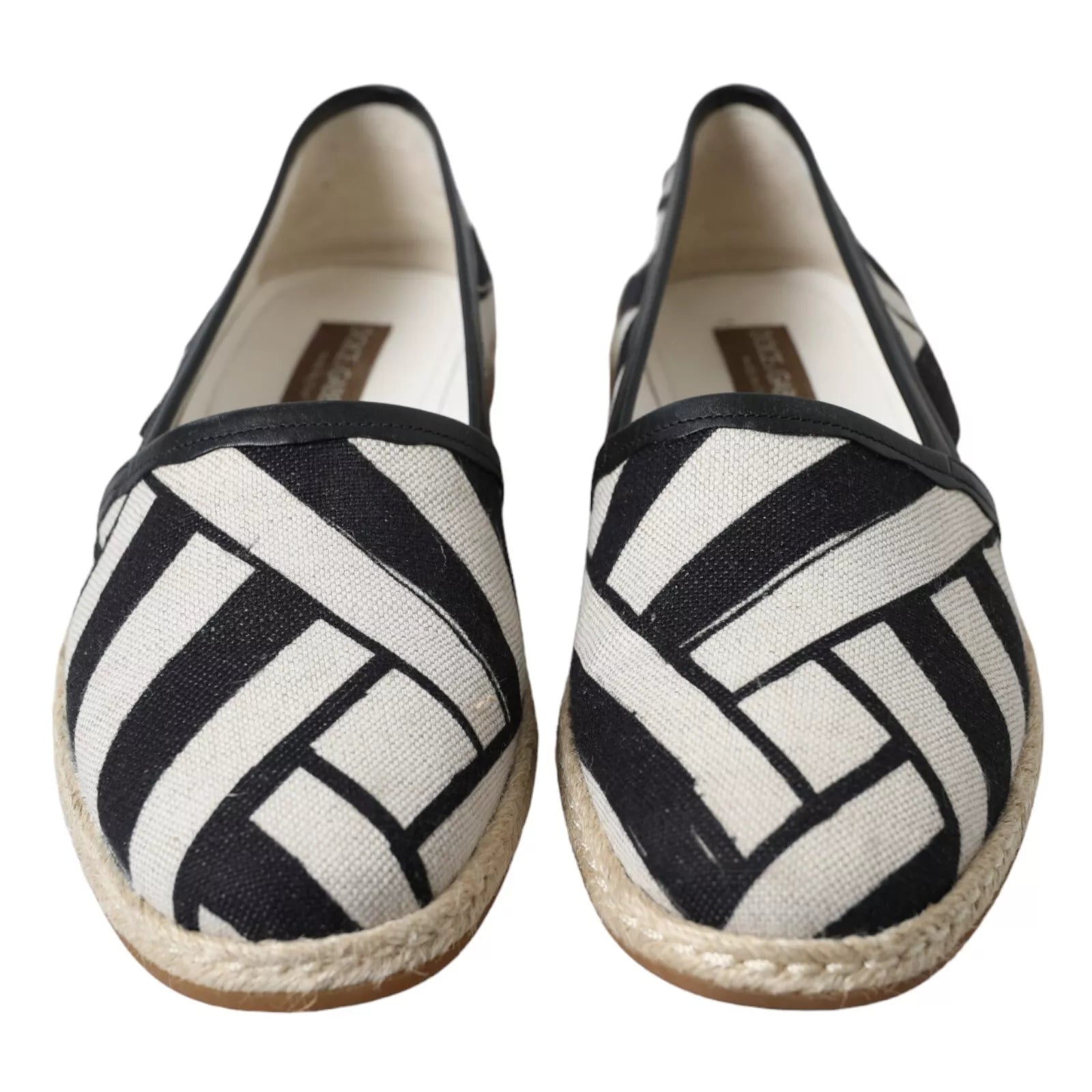 Elegant Striped Leather Espadrilles