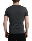 Dark Gray Cotton Crew Neck T-shirt
